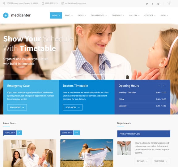 medical center website design service